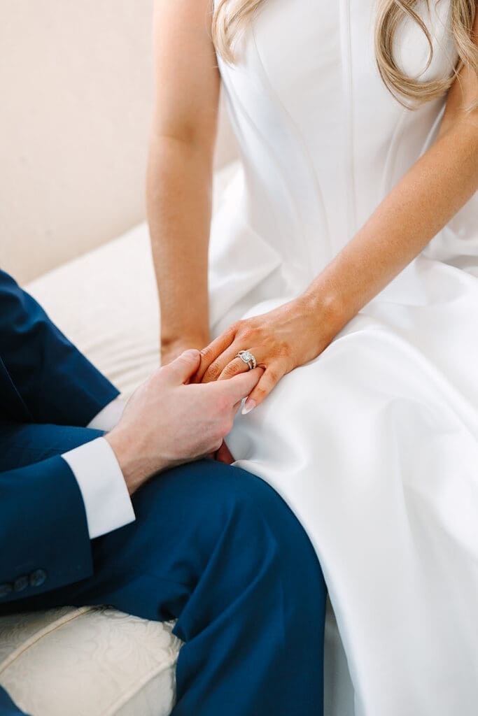 bride and groom intimate indoor portrait at The Howey Mansion captured by Jennifer Holly Photography