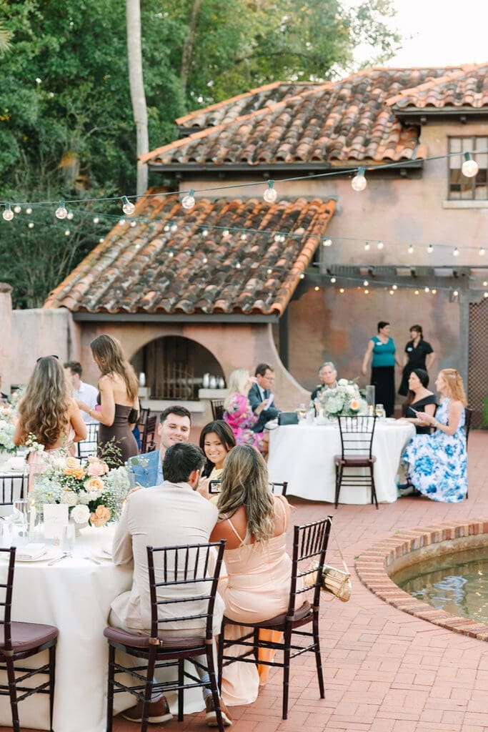 outdoor wedding reception details at The Howey Mansion captured by Jennifer Holly Photography