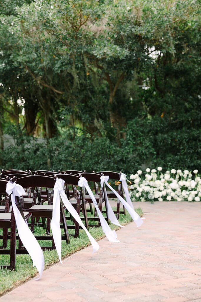 outdoor ceremony at Florida mansion wedding venue, Luxmore Grande Estate, captured by Jennifer Holly Photography