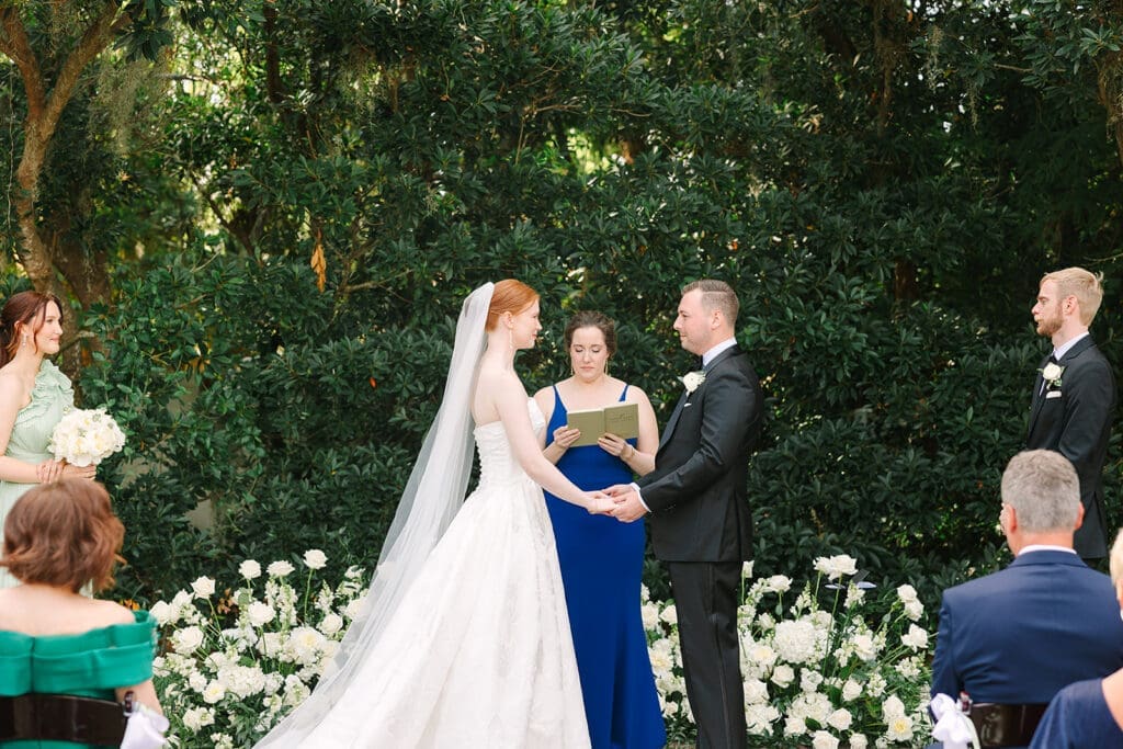 outdoor ceremony at Florida mansion wedding venue, Luxmore Grande Estate, captured by Jennifer Holly Photography