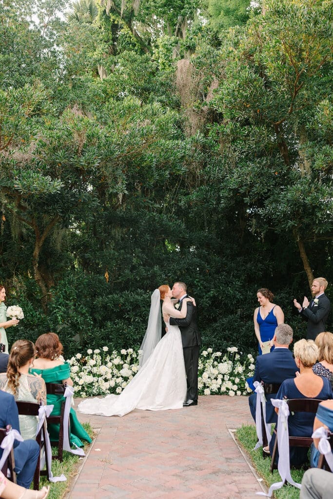 outdoor ceremony at Florida mansion wedding venue, Luxmore Grande Estate, captured by Jennifer Holly Photography