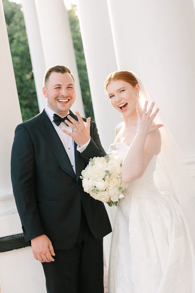 bride and groom portrait in front of their Florida mansion wedding venue, Luxmore Grande Estate, captured by Jennifer Holly Photography