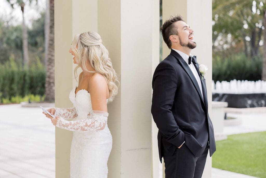 Bride and groom private vows at a wedding at Hyatt Regency Grand Cypress Resort in Orlando, Florida, captured by Jennifer Holly Photography