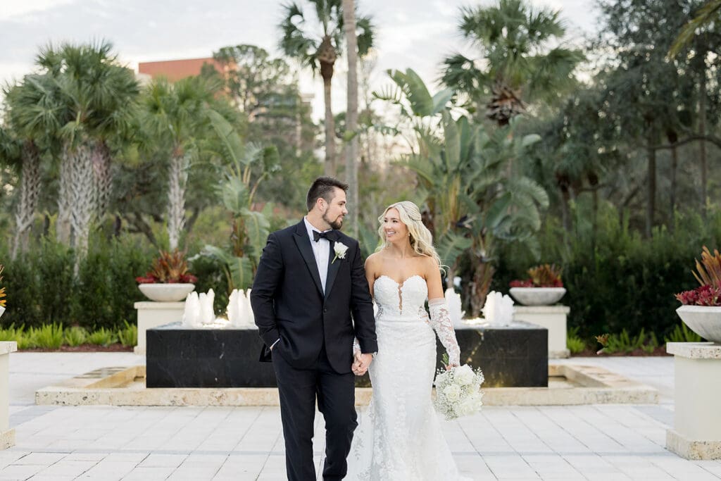 Bride and groom at a wedding at Hyatt Regency Grand Cypress Resort in Orlando, Florida, captured by Jennifer Holly Photography