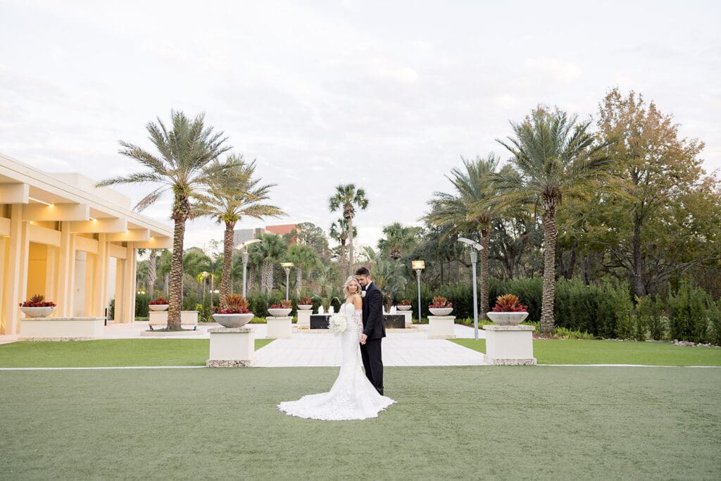 Bride and groom at a wedding at Hyatt Regency Grand Cypress Resort in Orlando, Florida, captured by Jennifer Holly Photography