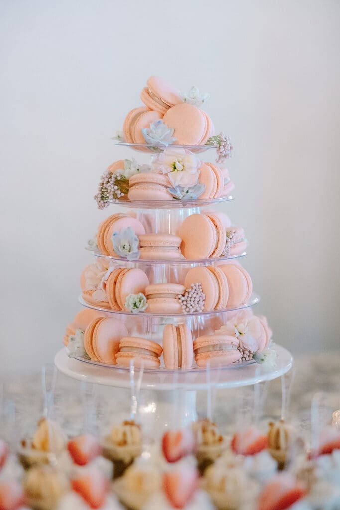 indoor wedding reception dessert bar details at Sterling Event Venue in Minneola FL captured by Jennifer Holly Photography